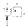 Mitigeurs evier essential robinet mural a 1 eau de service ou lave mains