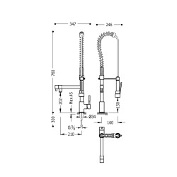 Mitigeurs evier essential mitigeur double a douche amovible pour cuisine industrielle