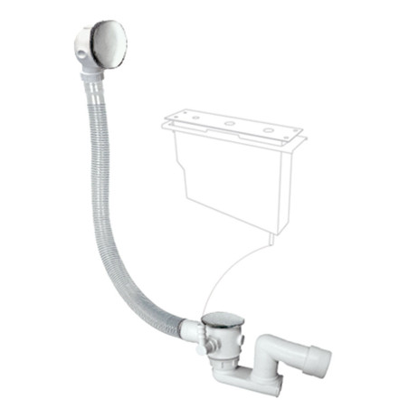 Bonde de vidage clic clac pour baignoire avec trop plein et prise de drainage