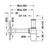 Siphon telescopique type bouteille avec bouchon de visite pour lavabo