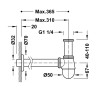 Siphon telescopique type bouteille avec bouchon de visite pour bidet