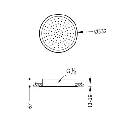 Pommeau de douche encastre au plafond