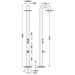 Especial essential colonne de douche pour jardin ou piscine en acier inoxydable 316