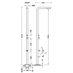 Public spaces douche pour exterieur en acier inoxydable 316