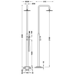 Public spaces douche pour exterieur en acier inoxydable 316