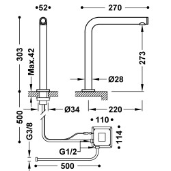 Trestronic robinet electronique a 1 eau pour cuisine