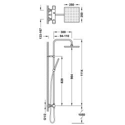 Over wall ensemble de robinet thermostatique mural a 2 voies pour douche