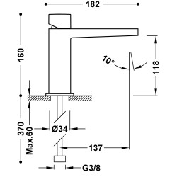 Slim tres mitigeur pour lavabo