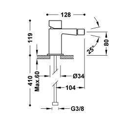 Slim tres mitigeur pour bidet