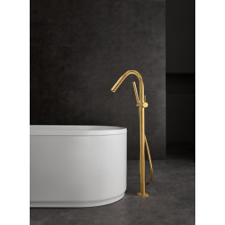 Colonne bain douche par le sol or brossé ORTENCE PVD