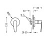 Flat tres mitigeur encastre a 1 voie pour douche