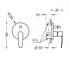 Flat tres mitigeur encastre a 2 voies pour douche