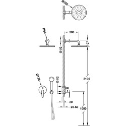 Flat tres kit mitigeur encastre a 2 voies pour douche