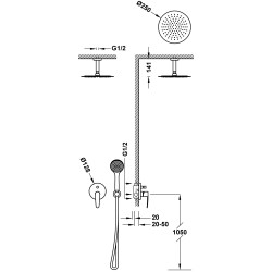 Flat tres kit mitigeur encastre a 2 voies pour douche