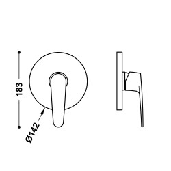Flat tres piece apparente pour boîtier encastre 1 voie rapid box