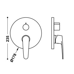 Flat tres piece apparente pour boîtier encastre rapid box 2 voies