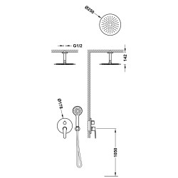 Flat kit mitigeur encastre a 2 voies rapid box pour douche