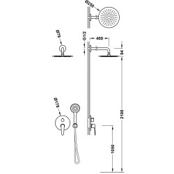Flat kit mitigeur encastre a 2 voies rapid box pour douche