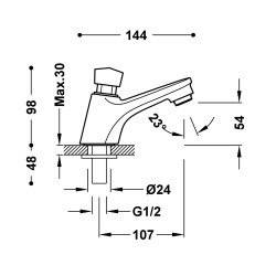 Tempo essential robinet temporise a 1 eau pour lavabo