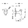 Base tres robinet mural a 1 eau de service ou lave mains
