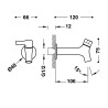 Base tres robinet mural a 1 eau de service ou lave mains