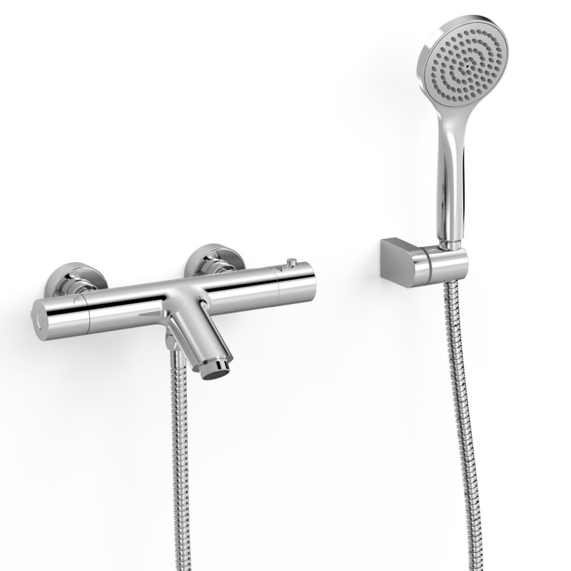 Base plus robinet thermostatique mural pour baignoire et douche