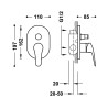 Base tres plus mitigeur encastre a 2 voies pour douche