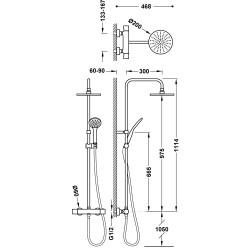 Base tres plus ensemble de robinet thermostatique mural a 2 voies pour douche