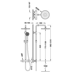 Base tres plus ensemble de robinet thermostatique mural a 2 voies pour douche