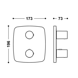 Therm box piece apparente pour boîtier encastre therm box 2 voies