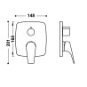 Canigo tres piece apparente pour boîtier encastre rapid box 2 voies