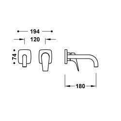 Canigo piece apparente pour element encastre de lavabo