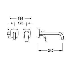 Canigo piece apparente pour element encastre de lavabo