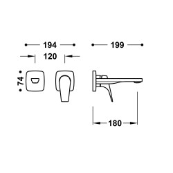 Canigo piece apparente pour element encastre de lavabo