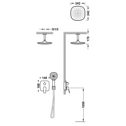 Canigo kit mitigeur encastre a 2 voies rapid box pour douche