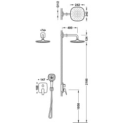 Canigo kit mitigeur encastre a 2 voies rapid box pour douche