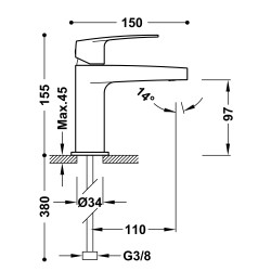 Flat mitigeur eco efficace pour lavabo