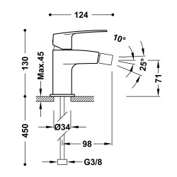 Flat mitigeur pour bidet