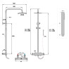 Colonne de douche thermostatique loggia ORTENCE PVD or brossé
