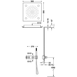 Kit robinet thermostatique encastré à 2 voies B-system pour douche · S