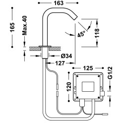Tres electronic essential robinet electronique a 1 eau pour lavabo
