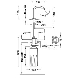 Tres electronic essential robinet electronique a 1 eau avec distributeur de savon automatique pour lavabo