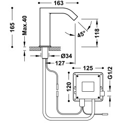 Tres electronic essential robinet electronique a 1 eau pour lavabo