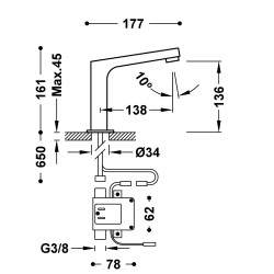 Robinet électronique à 1 eau pour lavabo Activé par un capteur infraro