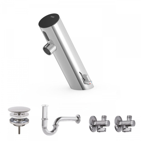 Tres electronic essential kit de robinet electronique avec systeme pre melangeur pour lavabo