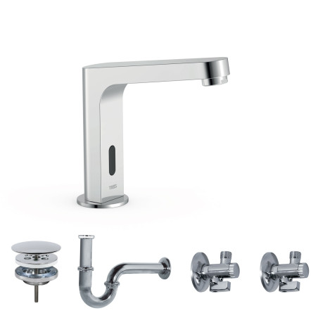 Tres electronic essential kit de robinet electronique avec systeme pre melangeur pour lavabo