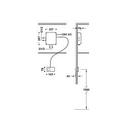 Shower technology contrôle thermostatique electronique encastre a 2 voies shower technology blue edition