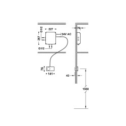 Shower technology contrôle thermostatique electronique encastre a 2 voies shower technology blue edition