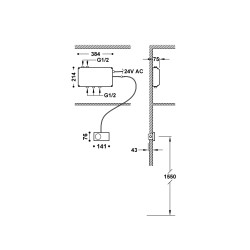 Shower technology contrôle thermostatique electronique encastre a 3 voies shower technology blue edition
