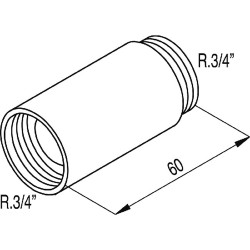 Rallonge pour robinets muraux 2 unités mâle-femelle de 6 cm de long av